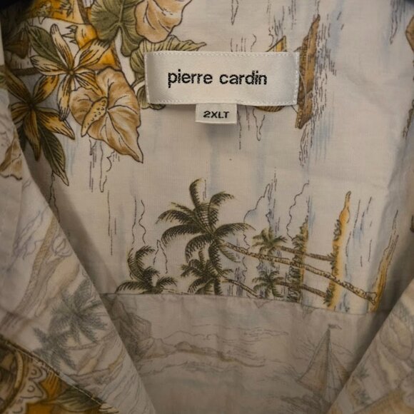 Pierre Cardin Men's S/S Hawaiian shirt with tropical pattern‎ Size 2XLT - Picture 2 of 4